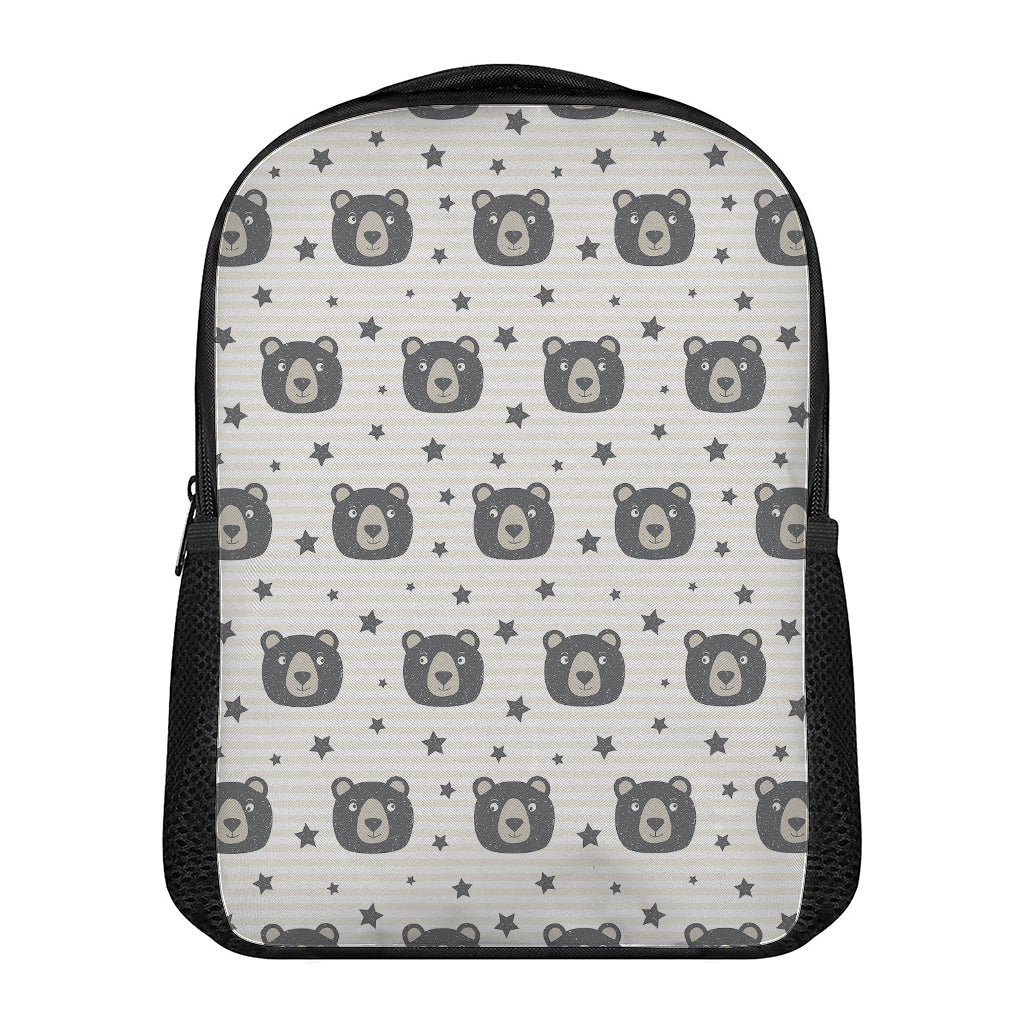 Cute Black Bear Pattern Print Casual Backpack