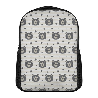 Cute Black Bear Pattern Print Casual Backpack