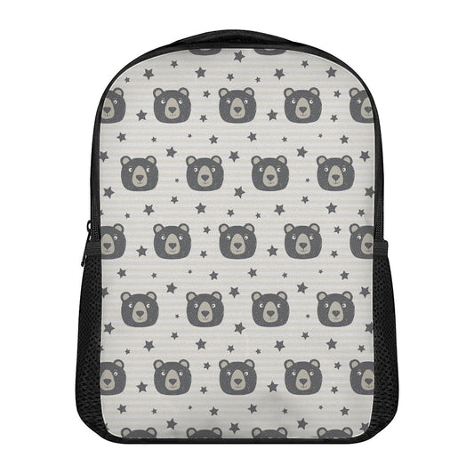 Cute Black Bear Pattern Print Casual Backpack