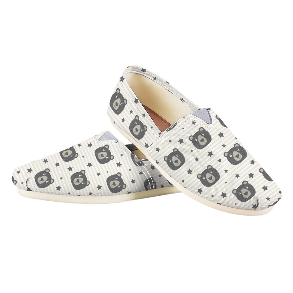Cute Black Bear Pattern Print Casual Shoes