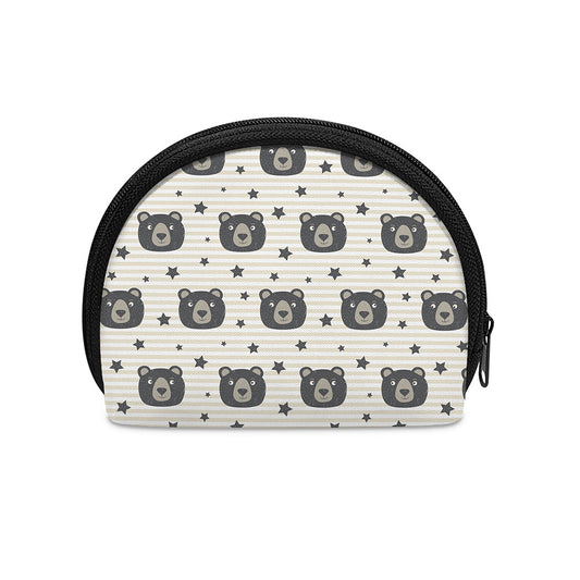 Cute Black Bear Pattern Print Coin Purse