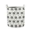 Cute Black Bear Pattern Print Collapsible Laundry Basket