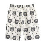 Cute Black Bear Pattern Print Cotton Shorts