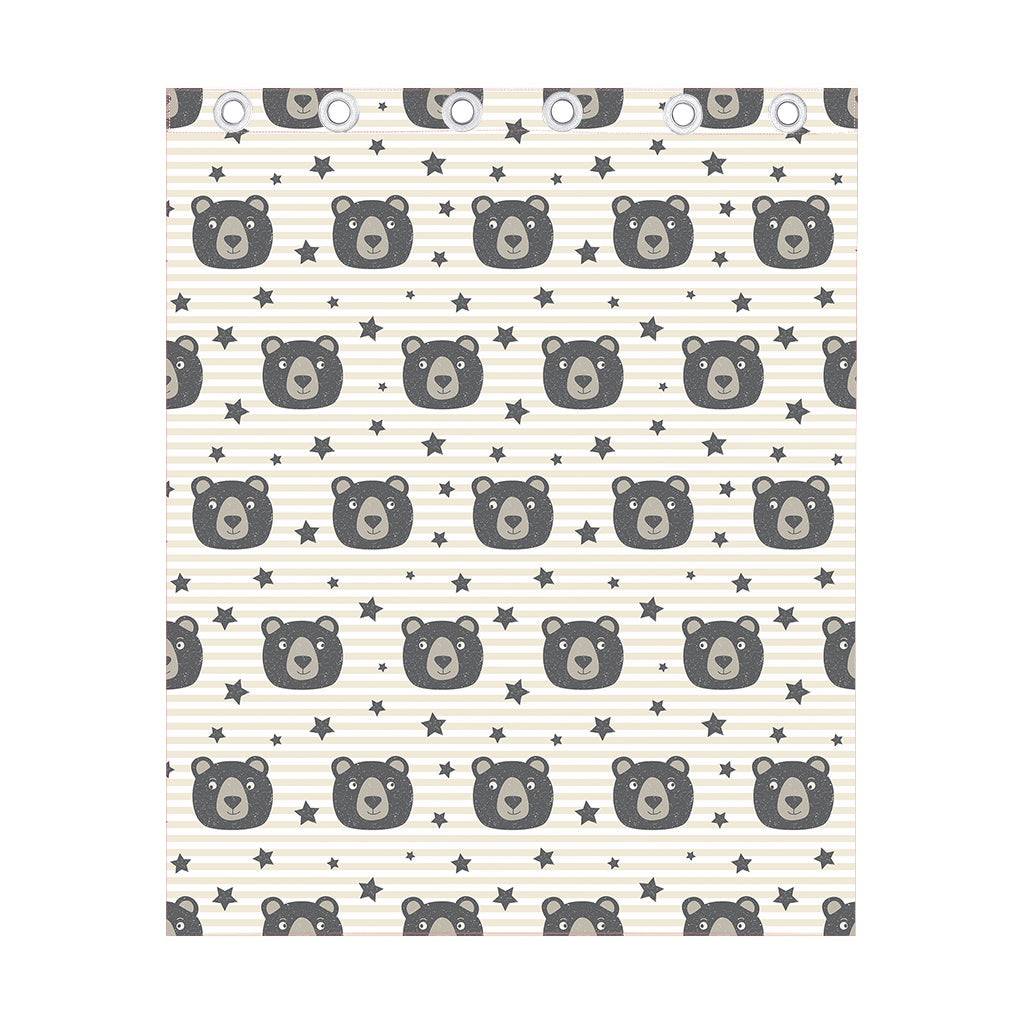 Cute Black Bear Pattern Print Curtain