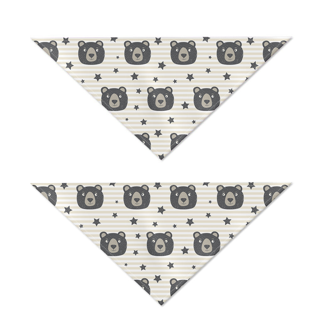 Cute Black Bear Pattern Print Dog Bandana