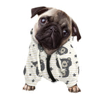 Cute Black Bear Pattern Print Dog Zip Up Hoodie