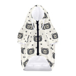 Cute Black Bear Pattern Print Dog Zip Up Hoodie