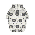 Cute Black Bear Pattern Print Dog Zip Up Hoodie