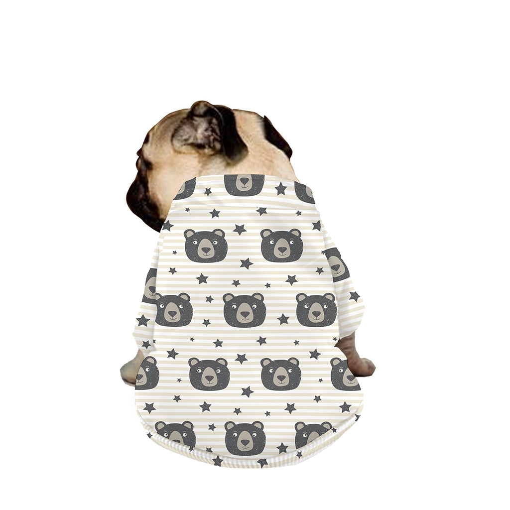 Cute Black Bear Pattern Print Dog Zip Up Jacket