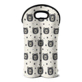 Cute Black Bear Pattern Print Double Neoprene Wine Tote