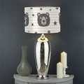 Cute Black Bear Pattern Print Drum Lamp Shade