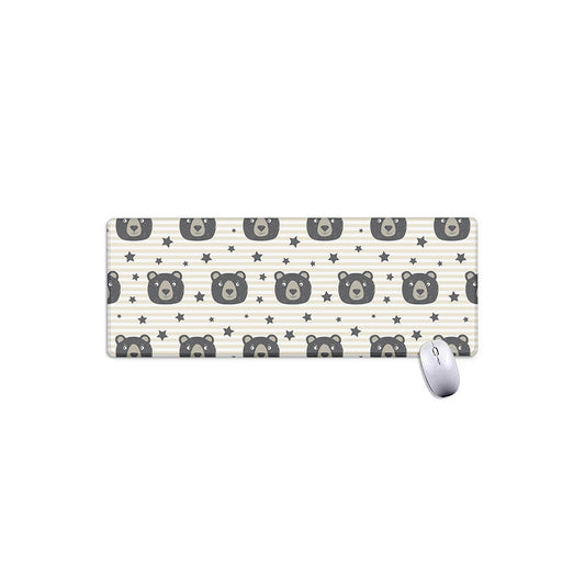 Cute Black Bear Pattern Print Extended Mouse Pad