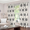 Cute Black Bear Pattern Print Extra Wide Grommet Curtains