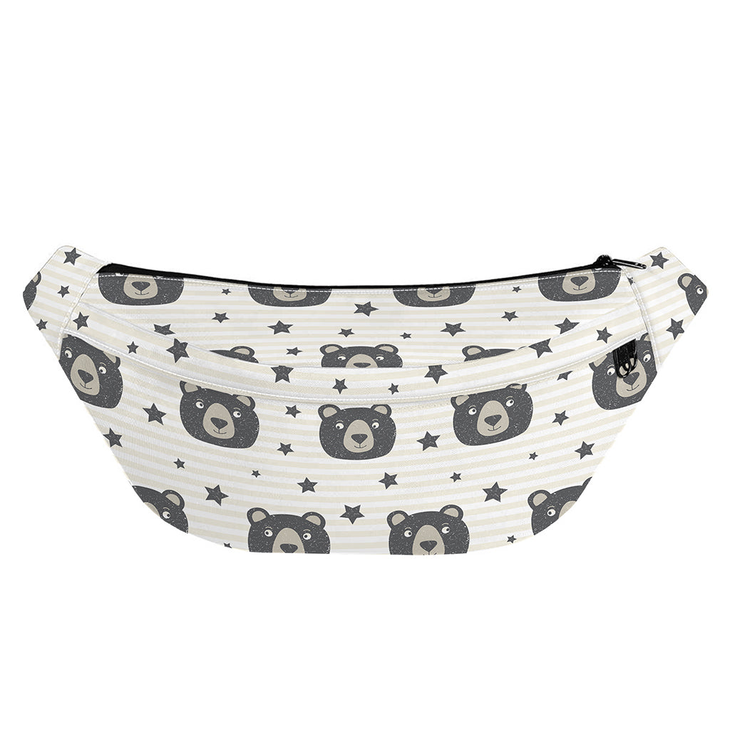 Cute Black Bear Pattern Print Fanny Pack
