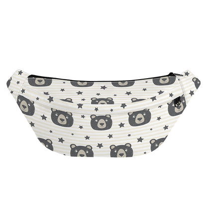 Cute Black Bear Pattern Print Fanny Pack