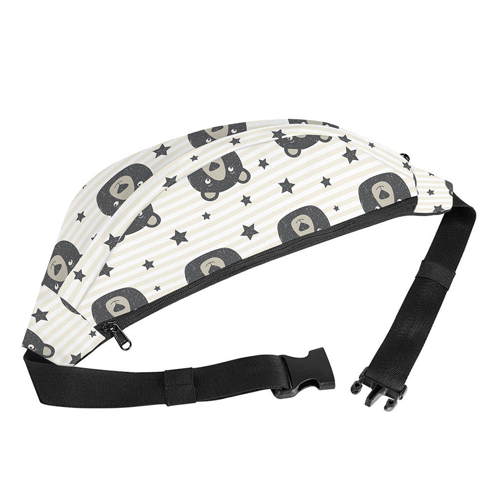 Cute Black Bear Pattern Print Fanny Pack