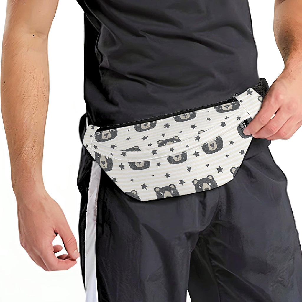 Cute Black Bear Pattern Print Fanny Pack