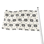 Cute Black Bear Pattern Print Flag