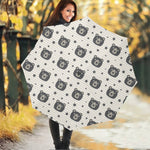 Cute Black Bear Pattern Print Foldable Umbrella