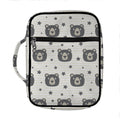 Cute Black Bear Pattern Print Front Pocket Bible Bag