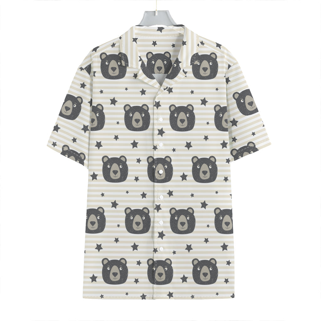 Cute Black Bear Pattern Print Hawaiian Shirt
