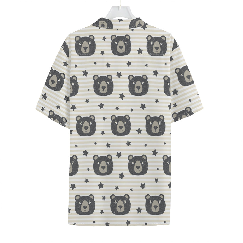Cute Black Bear Pattern Print Hawaiian Shirt