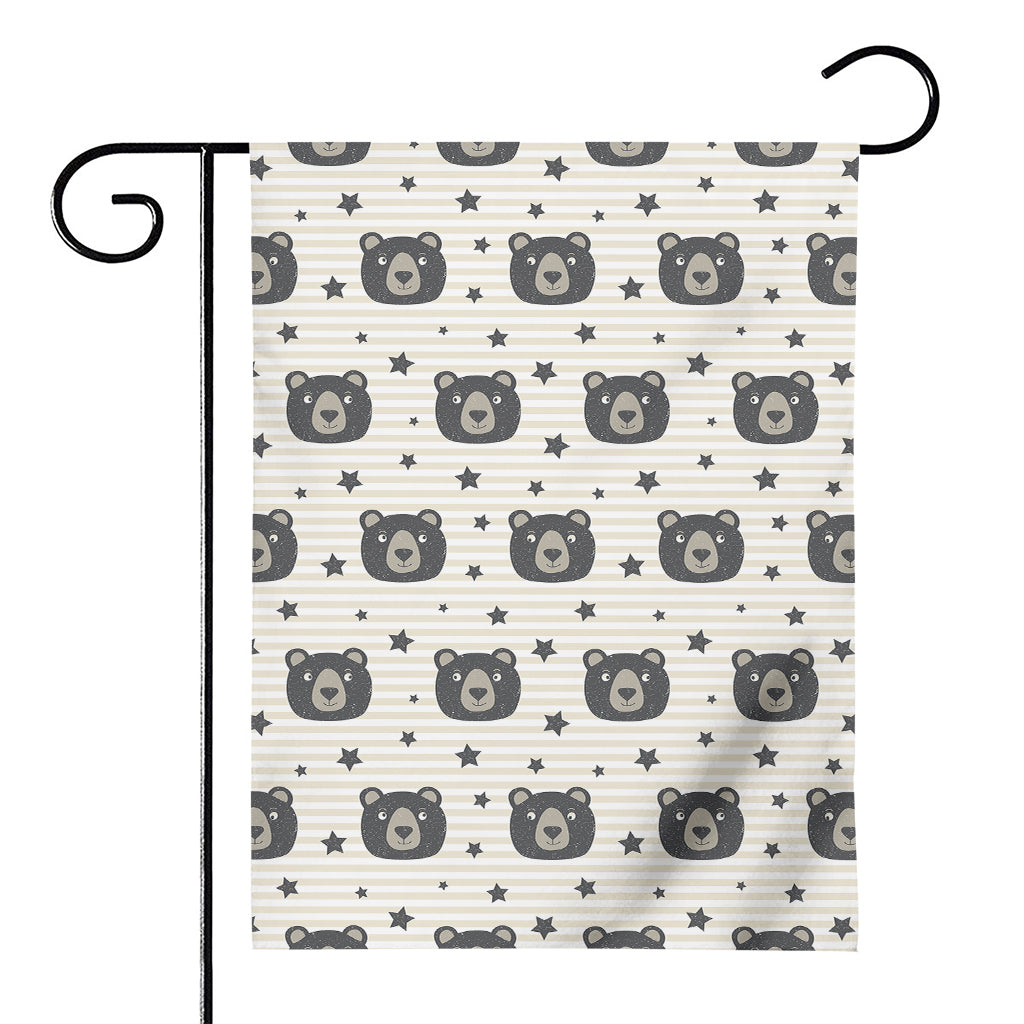 Cute Black Bear Pattern Print House Flag