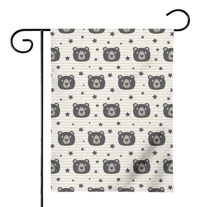 Cute Black Bear Pattern Print House Flag
