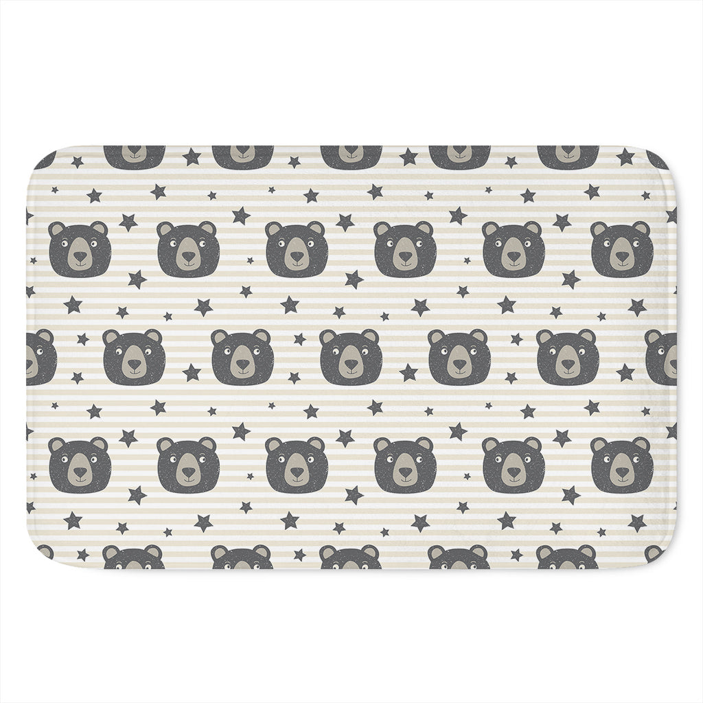 Cute Black Bear Pattern Print Indoor Door Mat