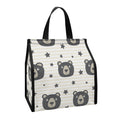 Cute Black Bear Pattern Print Insulated Lunch Tote