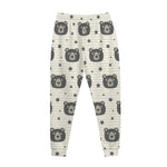 Cute Black Bear Pattern Print Jogger Pants