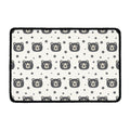 Cute Black Bear Pattern Print Kitchen Mat