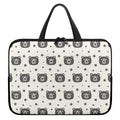 Cute Black Bear Pattern Print Laptop Sleeve With Handle