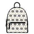 Cute Black Bear Pattern Print Leather Backpack