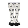 Cute Black Bear Pattern Print Long Socks