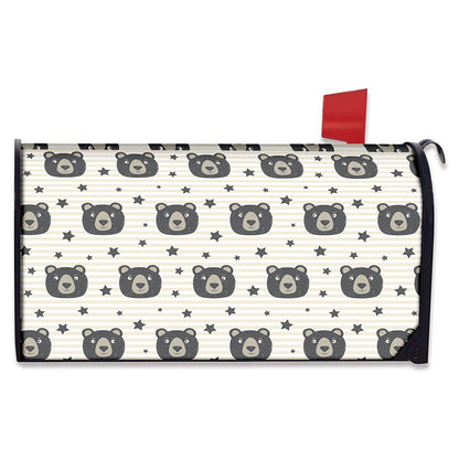 Cute Black Bear Pattern Print Mailbox Cover