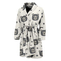 Cute Black Bear Pattern Print Men's Bathrobe