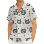 Cute Black Bear Pattern Print Men's Deep V-Neck Shirt