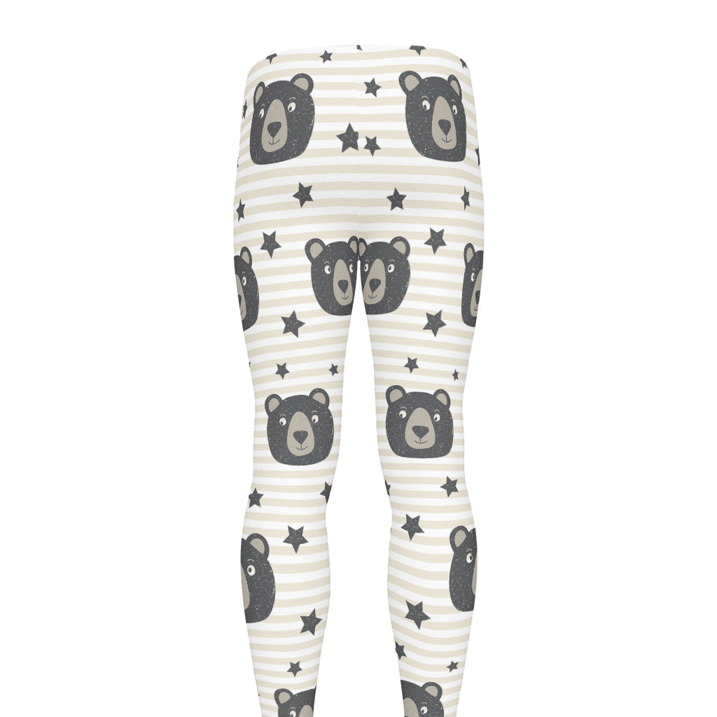 Cute Black Bear Pattern Print Men's leggings