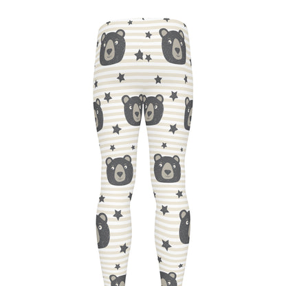 Cute Black Bear Pattern Print Men's leggings