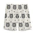 Cute Black Bear Pattern Print Men's Athletic Shorts