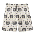Cute Black Bear Pattern Print Men's Swim Trunks