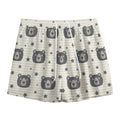 Cute Black Bear Pattern Print Mesh Shorts