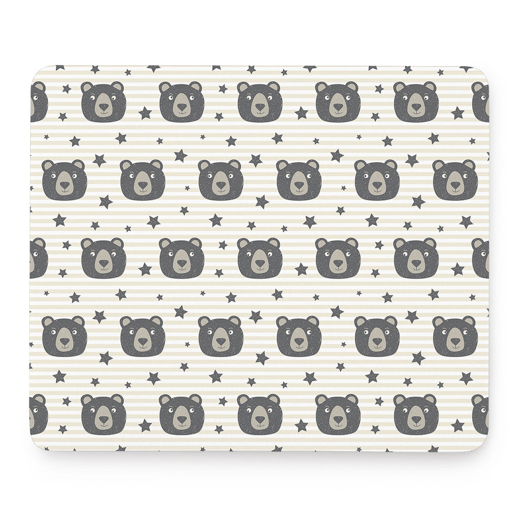 Cute Black Bear Pattern Print Mouse Pad