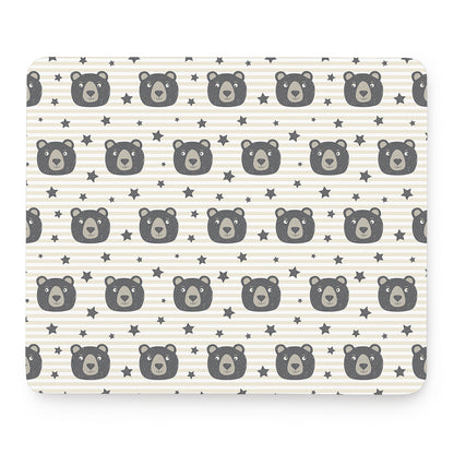 Cute Black Bear Pattern Print Mouse Pad