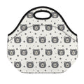 Cute Black Bear Pattern Print Neoprene Lunch Bag
