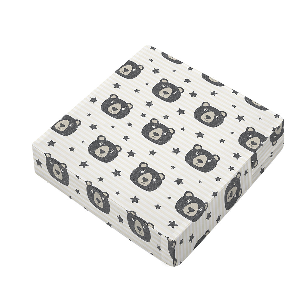 Cute Black Bear Pattern Print Outdoor Seat Cushion Cover
