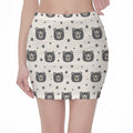 Cute Black Bear Pattern Print Pencil Mini Skirt