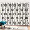 Cute Black Bear Pattern Print Pencil Pleat Curtains