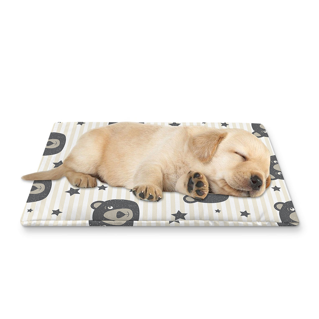 Cute Black Bear Pattern Print Pet Cooling Mat Cover